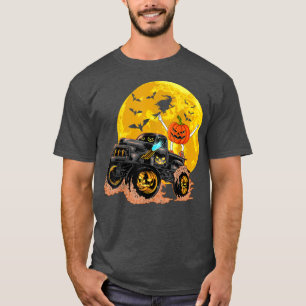 Camiseta Engraçado Skeleton Andando no Monster Truck Custo