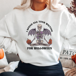 Camiseta Engraçado Skeleton Halloween