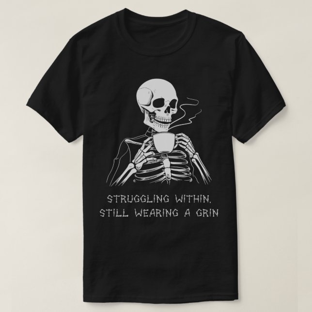Camiseta Engraçado Skeleton preguiçoso Gótico Homens Mulher (Frente do Design)