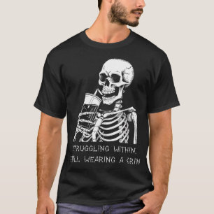 Camiseta Engraçado Skeleton preguiçoso Gótico Homens Mulher