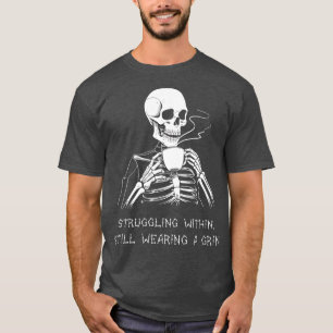 Camiseta Engraçado Skeleton preguiçoso Gótico Homens Mulher