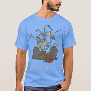 Camiseta Engraçado Skeleton Rave Gótico de Metal Pesado Rav