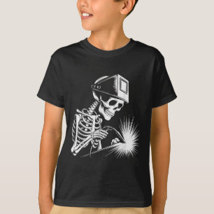 Camiseta Engraçado Skeleton Welding Amantes Loucos do Hallo