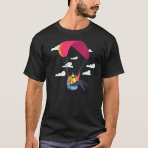 Camiseta Engraçado Skydiving Cara Esportivo Legal Corta Nuv