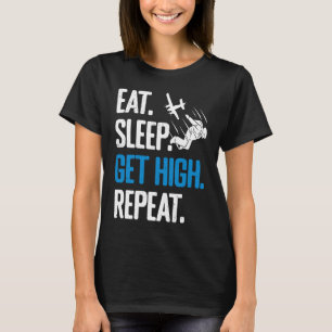 Camiseta Engraçado Skydiving Coma Sono Adquira Skydiver Rep