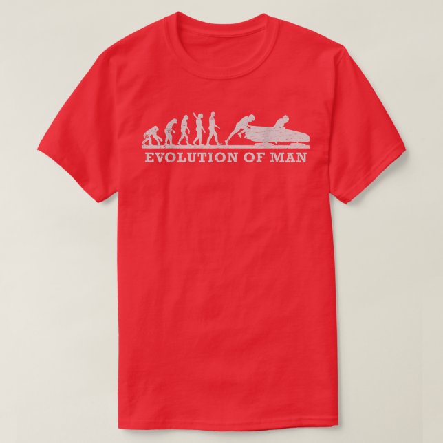 Camiseta Engraçado Sled Evolution Man (Frente do Design)