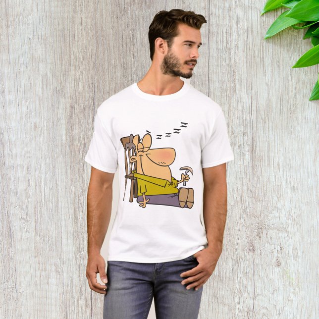 Camiseta Engraçado Sleepy Man Napling com Sanduíche (Criador carregado)
