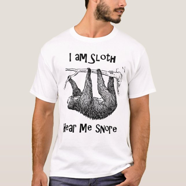 Camiseta Engraçado Sloth (Frente)