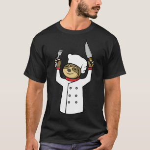 Camiseta Engraçado Sloth Chef Cook Comida Ift Ideia tema e