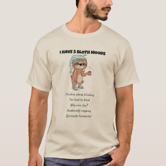Camiseta Engraçado Sloth Cita Preguiçoso Humor Animal Efici