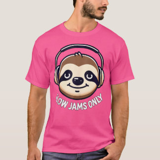 Camiseta Engraçado Sloth Devagar Apenas Música Rb E Animal 
