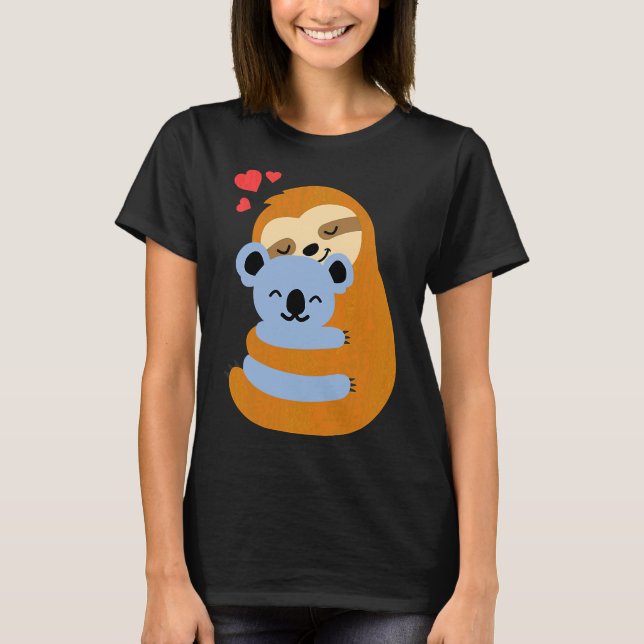 Camiseta Engraçado Sloth Koala Bear Love (Frente)
