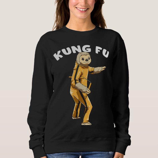 Camiseta Engraçado Sloth Kung Fu Nap Sloth Lazy (Frente)