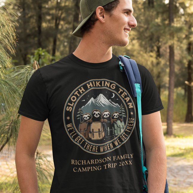 Camiseta Engraçado Sloth Personalizado Viagem de Campanha d (Criador carregado)