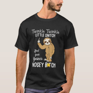 Camiseta Engraçado Sloth Twinkle Twinkle Pequena Espingarda