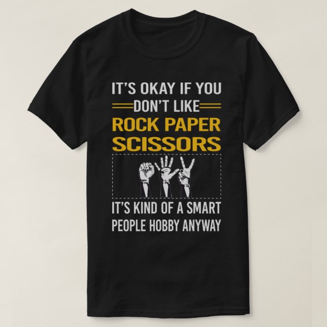 Camiseta Engraçado, Smart Pessoas Rock Paper Tesoura T-Shir (Frente do Design)