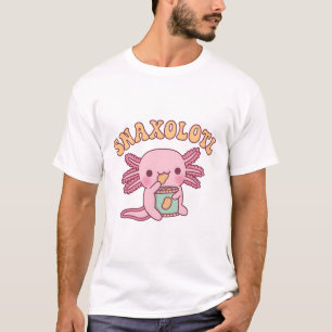 Camiseta Engraçado Snaxolotl Axolotl Munching Em Batateiras