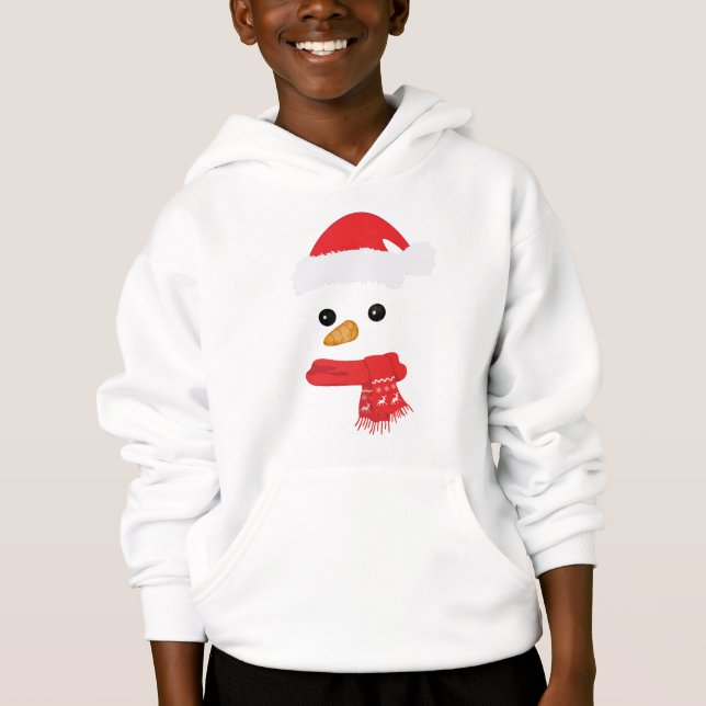 Camiseta Engraçado Snowman Enfrenta Feliz Família de Natal  (Frente)