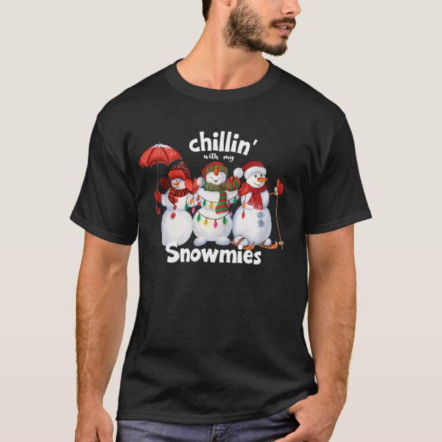 Camiseta Engraçado Snowman Natal (Frente)