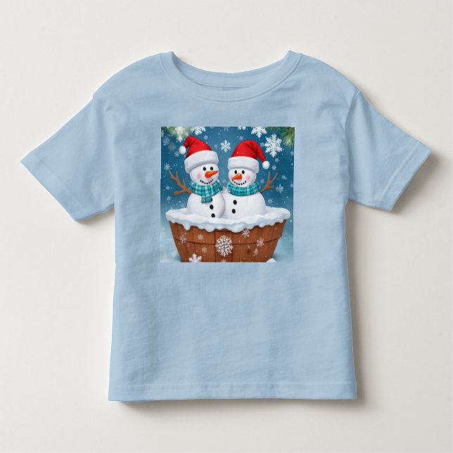 Camiseta Engraçado Snowmen (Frente)