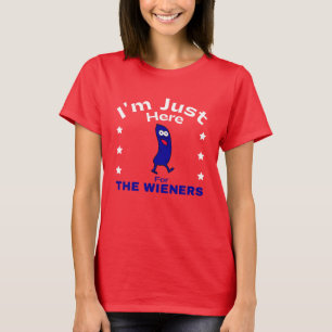 Camiseta Engraçado, só estou aqui pelos salsichas.