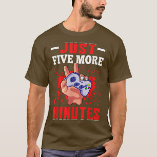 Camiseta Engraçado Só Mais Cinco Minutos Videos games De Jo