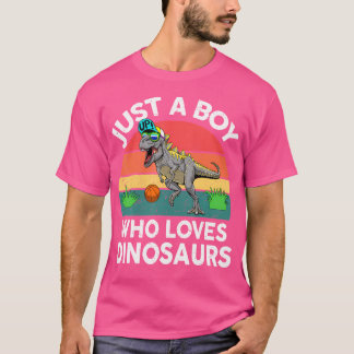 Camiseta Engraçado Só Um Menino Que Ama Dinossauros Para O 