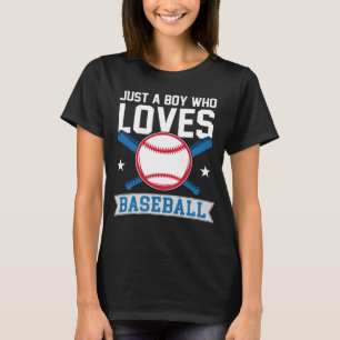 Camiseta Engraçado Só Um Menino Que Ama O Baseball Pitcher