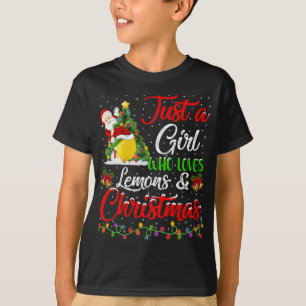 Camiseta Engraçado Só Uma Menina Que Ama Limões E Natal