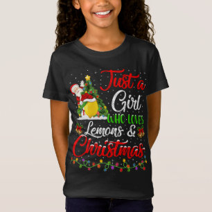 Camiseta Engraçado Só Uma Menina Que Ama Limões E Natal