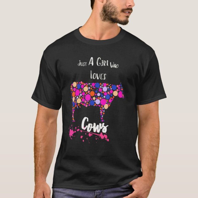 Camiseta Engraçado Só Uma Menina Que Ama O Caçador De Vacas (Frente)
