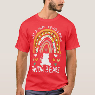 Camiseta Engraçado Só Uma Menina Que Ama Panda Bears Rainbo
