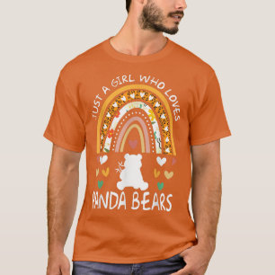 Camiseta Engraçado Só Uma Menina Que Ama Panda Bears Rainbo