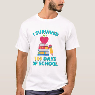 Camiseta Engraçado Sobrevivermos 100 dias na escola para T