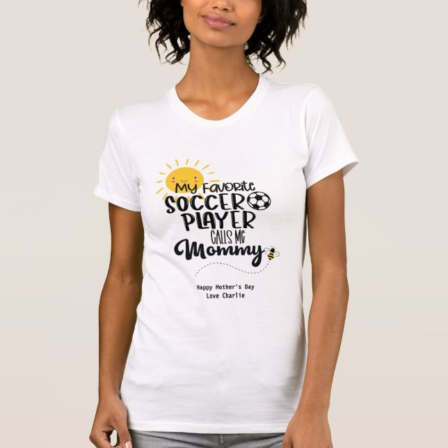 Camiseta Engraçado SOCCER MOM Dia de as mães Aniversário Pe (Frente)