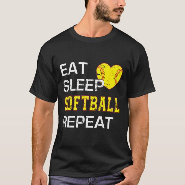 Camiseta Engraçado Softll Comer Dormir Softll Repetir Para  (Frente)