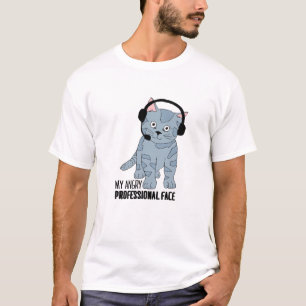 Camiseta Engraçado Sorrindo Gato Profissional Epic Sarcásti