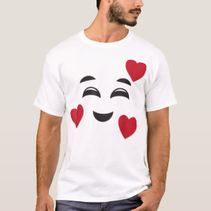 Camiseta Engraçado Sorriso Emojis Corações Halloween Amor F