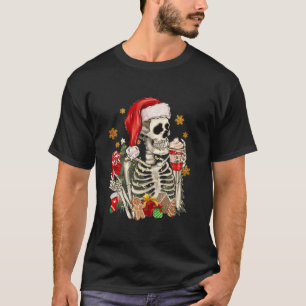 Camiseta Engraçado Sorvete de esqueleto festivo no Natal Oc