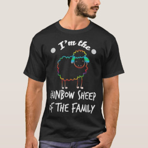 Camiseta Engraçado Sou A Ovelha Arco-Íris Da Família LGBTQ
