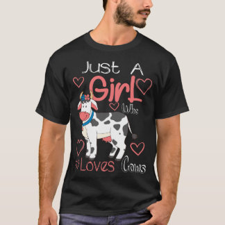 Camiseta Engraçado, sou apenas uma garota que ama vacas, fa