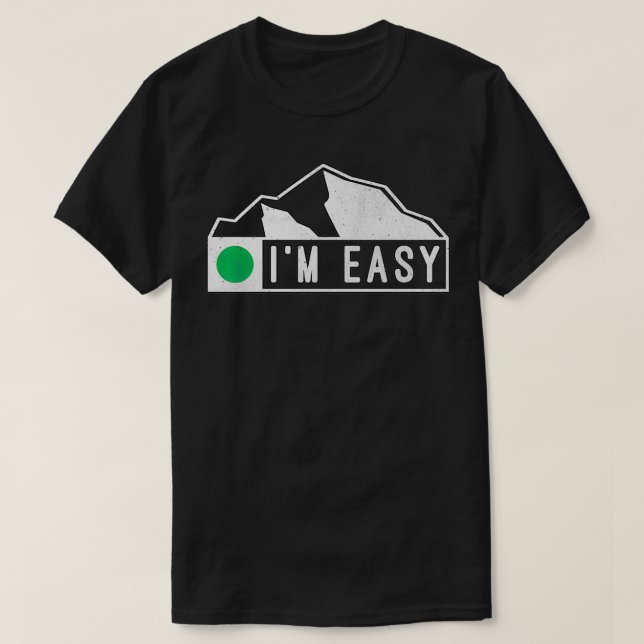 Camiseta Engraçado Sou Fácil De Esquiar Snowboard Green Mar (Frente do Design)