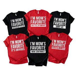 Camiseta engraçado sou o filho favorito da mamãe irmã irmão