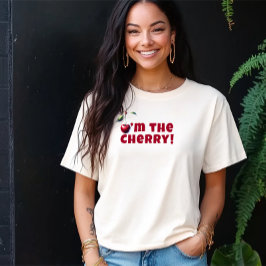Camiseta Engraçado sou o slogan da vibe cereja dia das mães