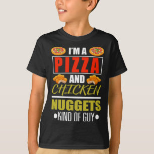 Camiseta Engraçado, sou Pizza e Galinha Nuggets Nugg