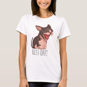Camiseta Engraçado Sphynx Cat Hiss Off Miow Cat Kitten