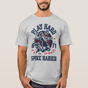 Camiseta Engraçado Spikeball Cotação Tocar Duro Espike Mais