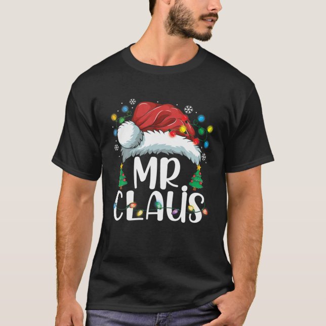 Camiseta Engraçado Sr. Claus Papai Noel Casamento de Natal (Frente)