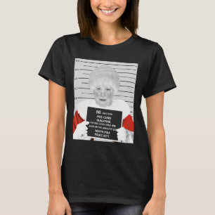 Camiseta Engraçado Sra. Claus Mugshot Presa No Cristo