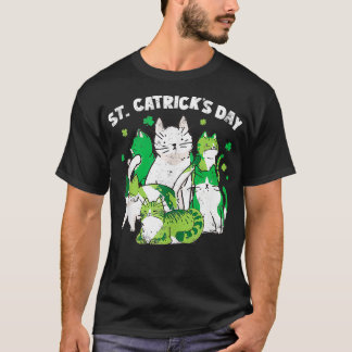 Camiseta Engraçado St Patricks Day Gats Lover Santo Pa
